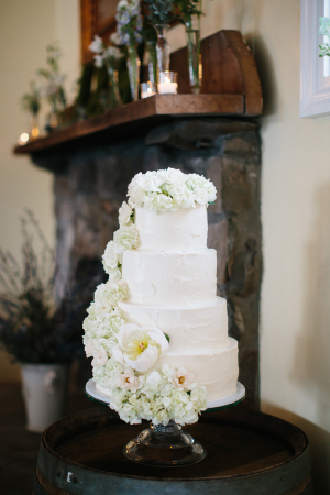 Cascading Flowers on Wedding Cake