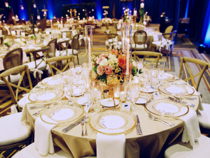 Champagne and Coral Tabletop