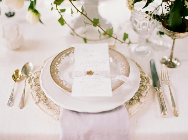 Ivory and Silver Place Setting