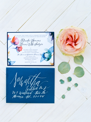 Wedding Invitations in Modern Blue