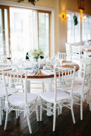 White and Blue Wedding Reception