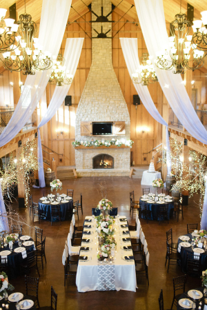 White and Navy Wedding Reception