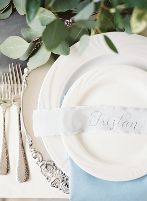 Blue and Silver Place Setting