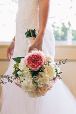 Bouquet with Pink and Ivory Flowers