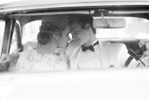 Bride and Groom in Vintage Car1