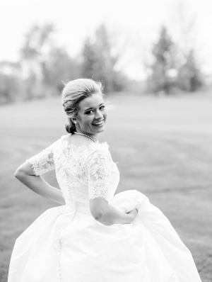 Bride in Dress with Sleeves