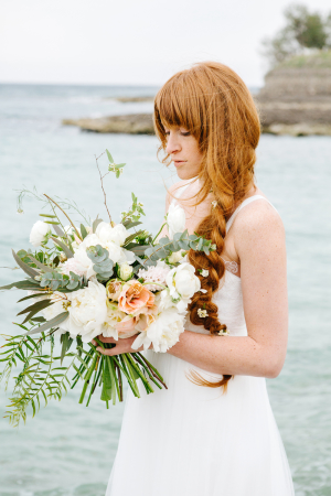 Bride with Beach Bouquet