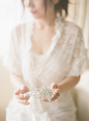 Bride with Crystal Headpiece