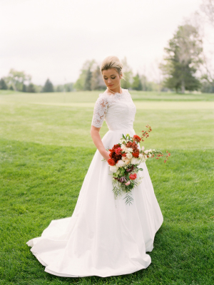 Bride with Red Bouquet