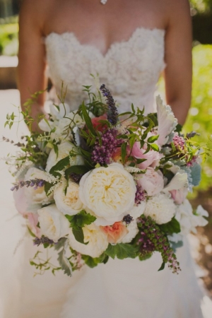 Colorful Bouquet with Ivory Peonies