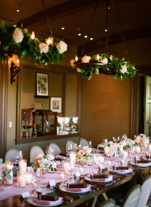 Greenery and Rose Chandeliers