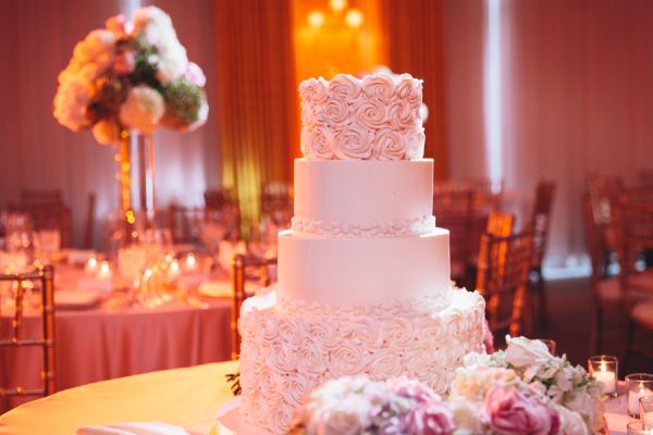 Icing Rosettes on Wedding Cake