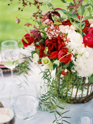 Ivory and Red Wedding Flowers