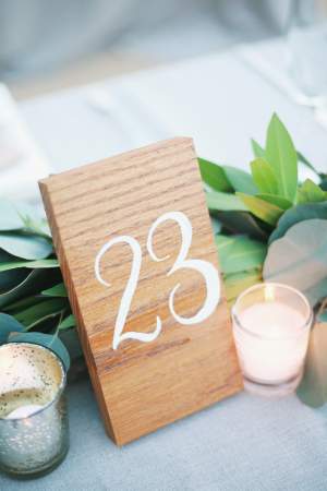 Painted Wood Table Number