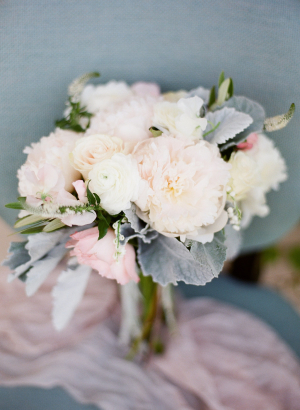 Peony and Dusty Miller Bouquet