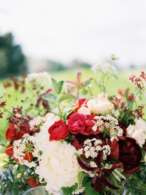 Red and Ivory Wedding Flowers