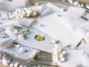 Wedding Stationery with Gold Wax Seal