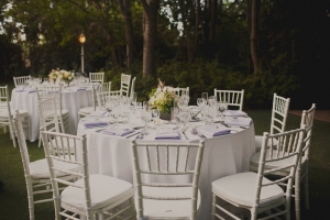 White Table at Garden Wedding