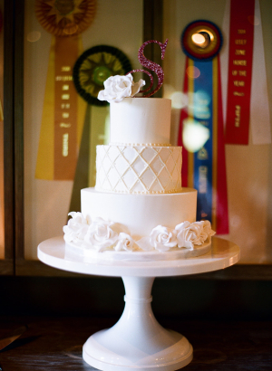 White Wedding Cake with Pattern