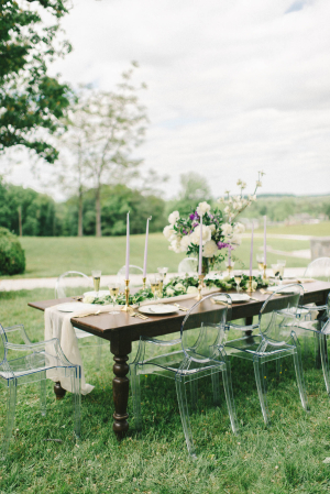 Wood Wedding Table with Ghost Chairs