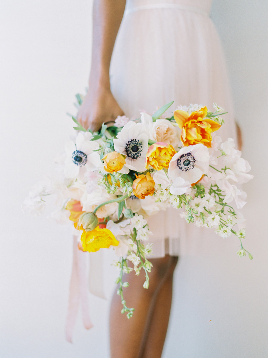 Yellow Tulip and Anemone Bouquet