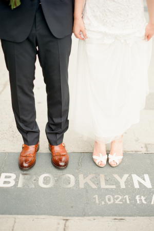 Bride and Groom on Brooklyn Bridge