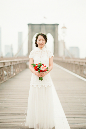 Bride on Brooklyn Bridge