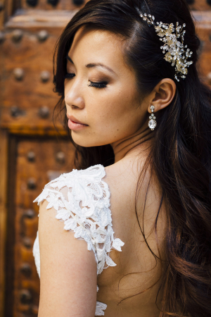 Bride with Crystal Hair Comb