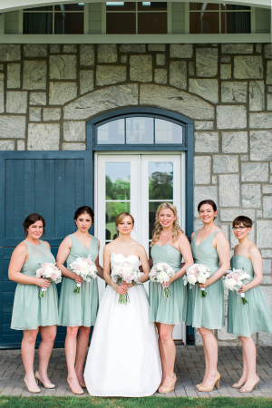 Bridesmaids in Mint Dresses 2