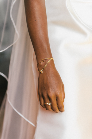 Gold Bracelet on Bride