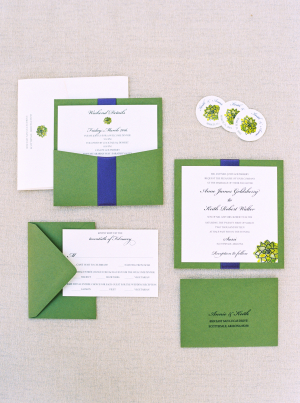 Green and Blue Wedding Invitations
