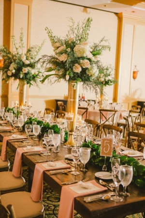 Green and Pink Wedding Reception
