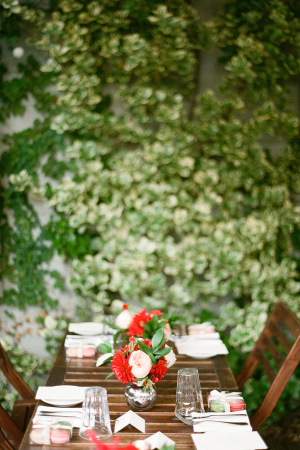 Green and Red Outdoor Wedding