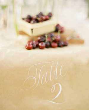 Kraft paper Table Number