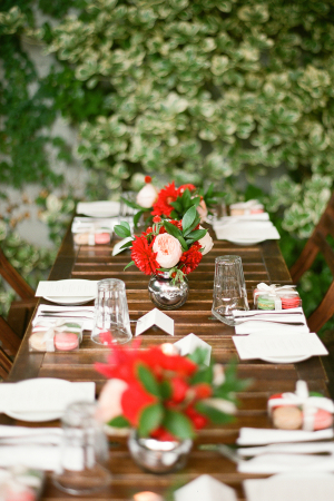 Red and Green Restaurant Wedding