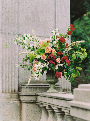 Red and Peach Wedding Flowers1