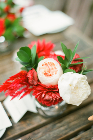 Red and White Wedding Flowers