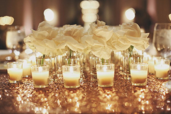 Rose and Votive Candle Centerpiece
