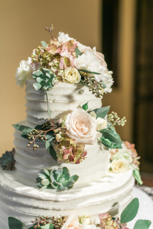 Succulents on Wedding Cake