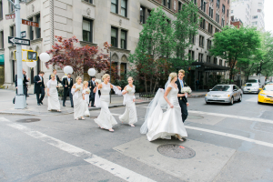 Wedding Party Walking NYC Street