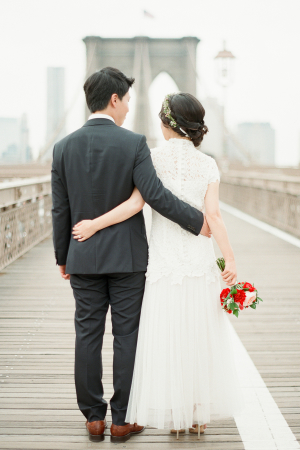 Wedding Pictures on Brooklyn Bridge