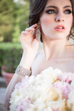 Bride in Chandelier Earrings