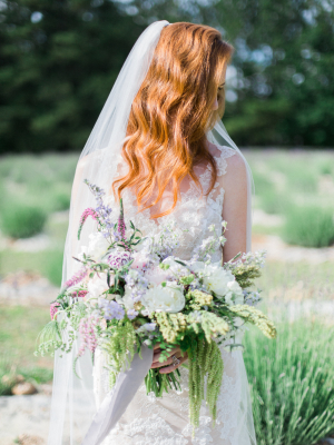 Bride with Lavender Bouquet