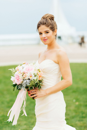 Bride with Pink Bouquet