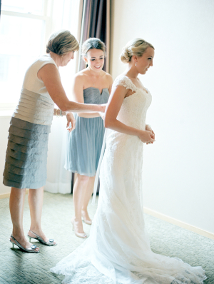 Brides Mother Buttoning Gown