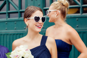 Bridesmaid in Heart Sunglasses