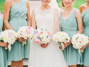 Bridesmaids in Pale Mint Green Bridesmaids
