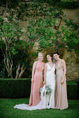 Bridesmaids in Rose and Gold