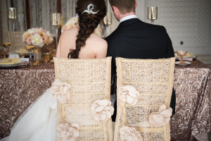 Chair Covers with Fabric Flowers