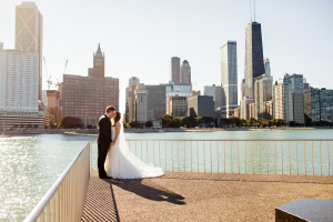 Chicago Skyline Wedding Photo
